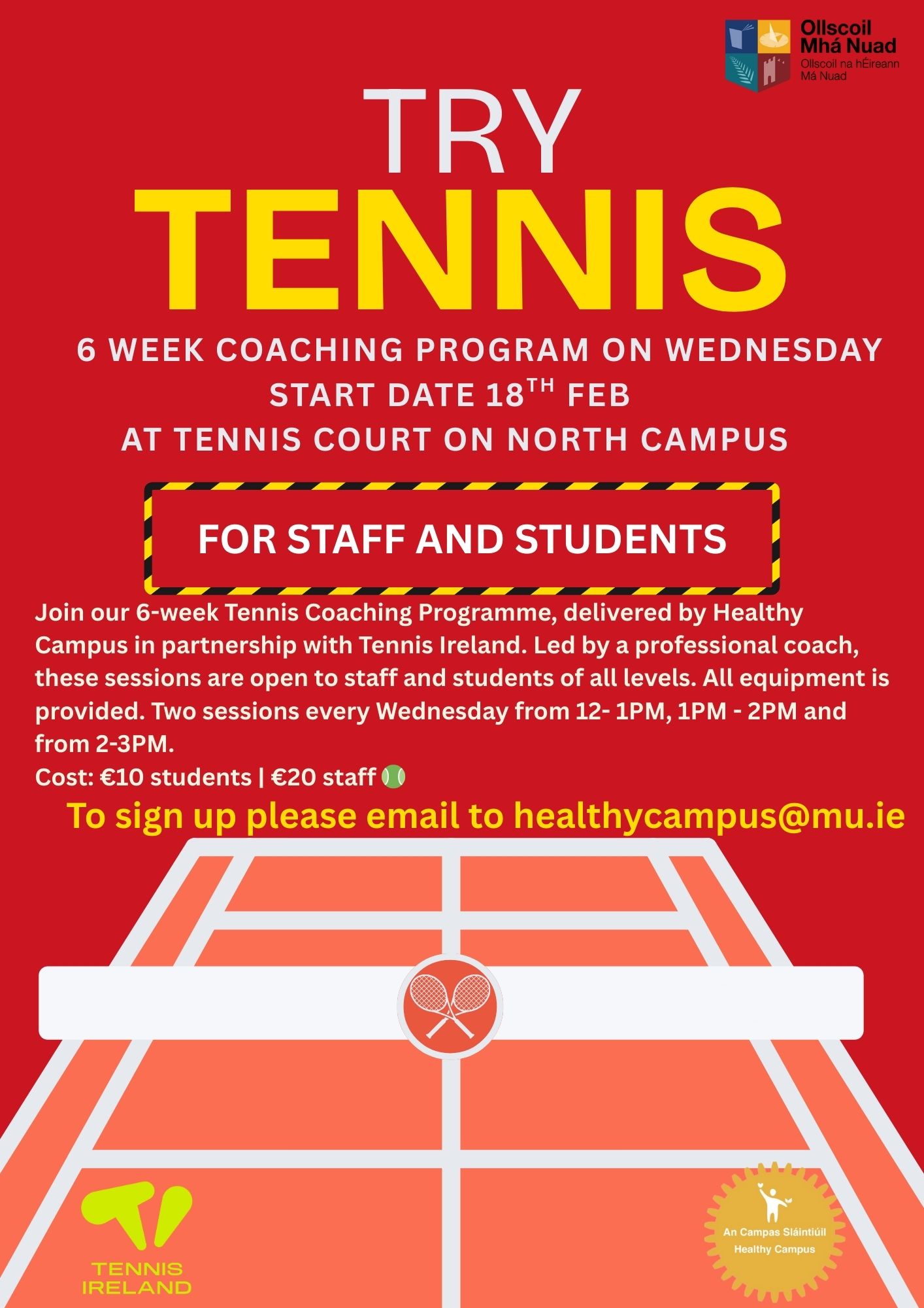 Tennis Lessons – 6 Week Course